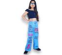 Jeans Estampada Wide Leg Juvenil