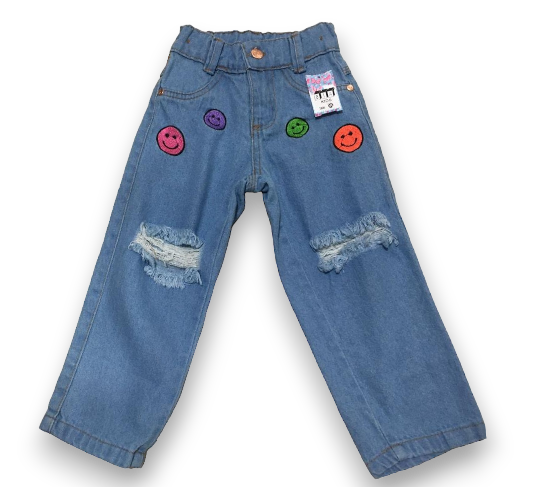 Jeans Estampada Wide Leg Juvenil