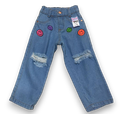 Jeans Estampada Wide Leg Juvenil