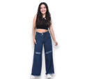 Jeans Estampada Wide Leg Juvenil