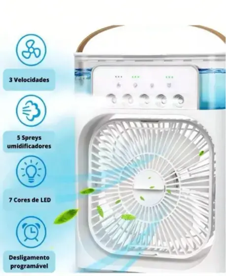 Ventilador Mini Ar Condicionado Portátil Umidificador Informação Geral Rezous Shopping.webp