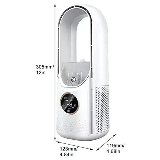 Design Sofisticado Mini Ventilador de Mesa com LED 6 Velocidades Tamanho.webp