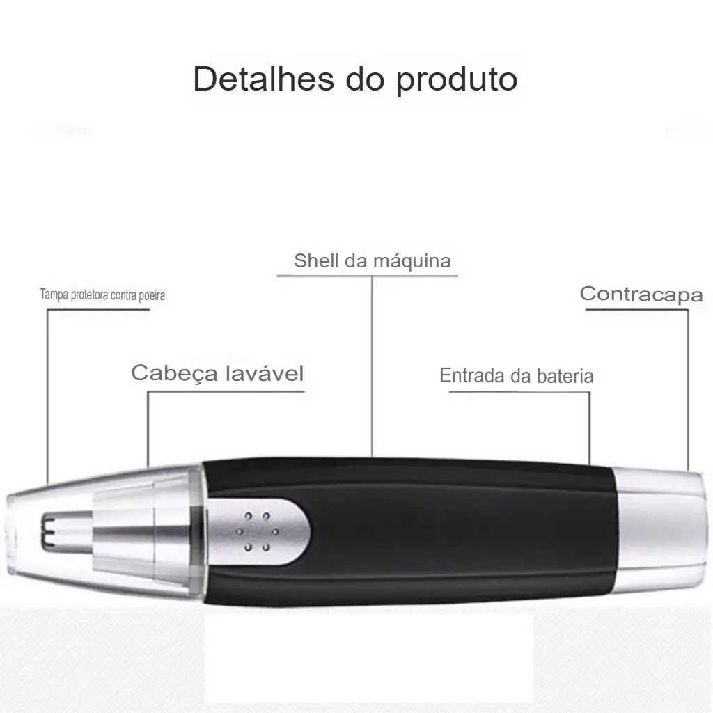 Aparador De Pelos Depilador de Nariz Dimensão.webp