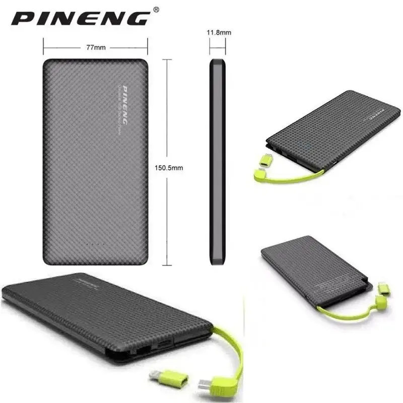 Carregador Portátil Pineng Power Bank 10.000mah,5000m Dimensão.webp