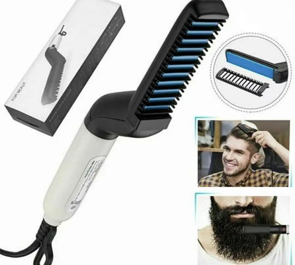 Escova Barba Chapinha Modelador Pente Portatil.webp