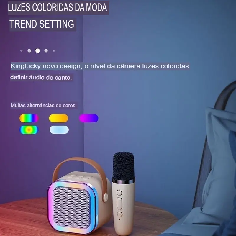 Caixa De Som C-Microfones Karaokê Brincadeiras Multi Cores.webp