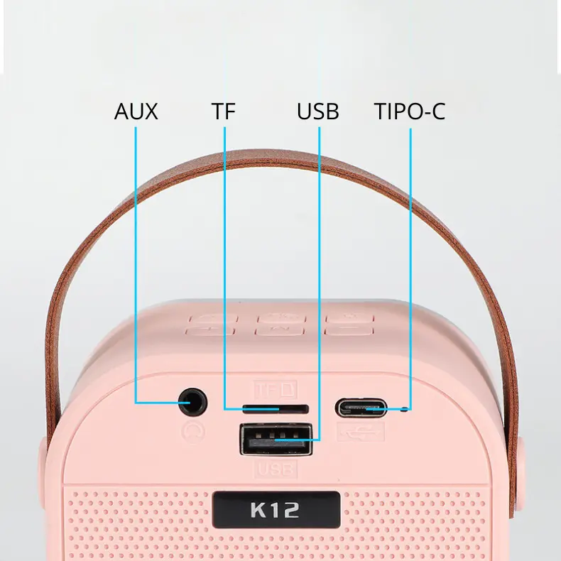 Caixa De Som C-Microfones Karaokê Brincadeiras Entrada.webp