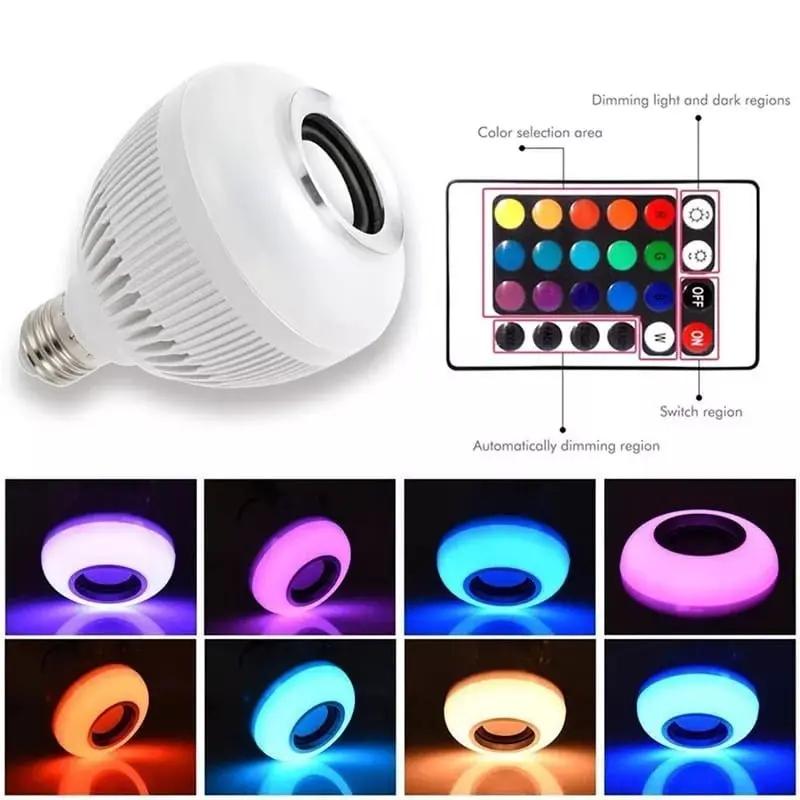 Lâmpada Bluetooth Led Caixa De Som Conteúdo.webp