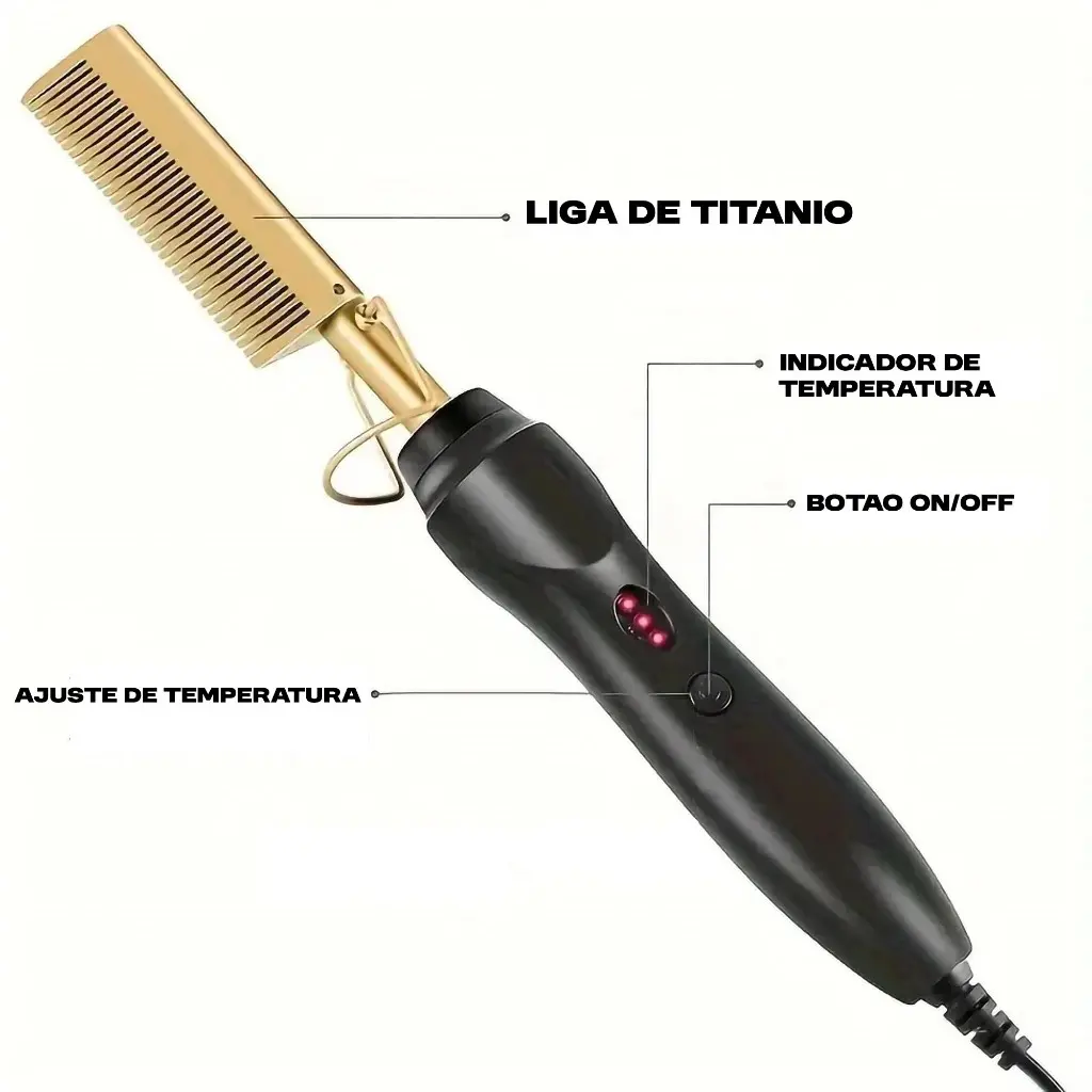 Pente Elétrico Alisador Cabelo Aquecimento Função.webp