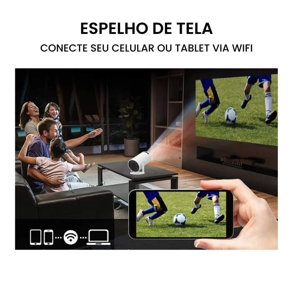 Projetor 4K HD 150 Polegadas Celular, Tv B0x, Xbox, PS, Pc, Wifi Família.webp