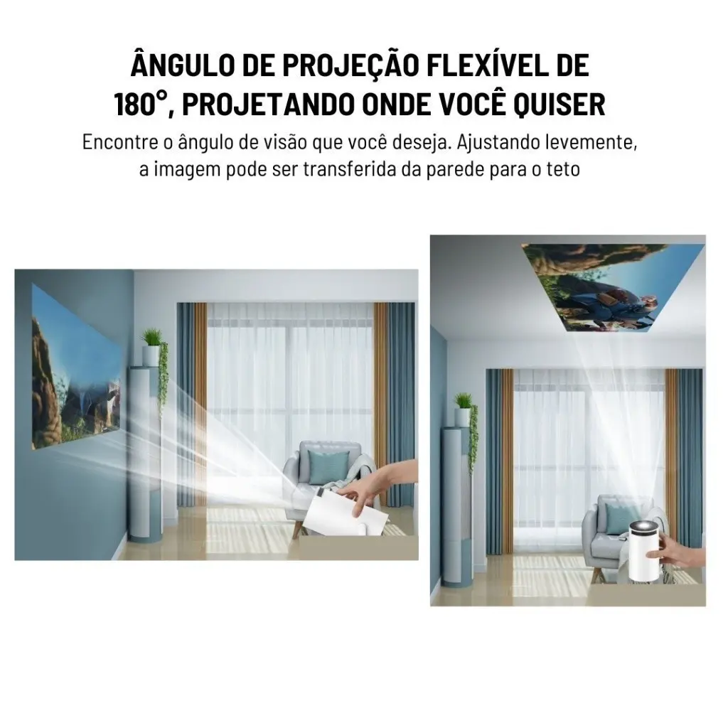 Projetor 4K HD 150 Polegadas Celular, Tv B0x, Xbox, PS, Pc,Projetado.webp