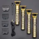 Máquina De Cortar Cabelo Profissional Acabamento Sem Fio Cabelo Barba Pezinho Recarregável 4 Pentes Óleo Escovinha Premium