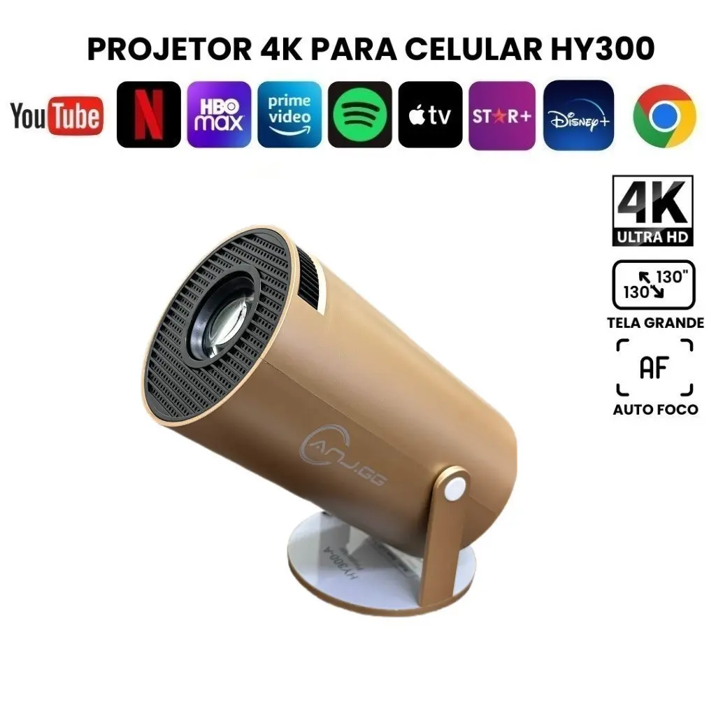 Projetor 4K HD 150 Polegadas Celular, Tv B0x, Xbox, PS, Pc, Wifi e Bluetooth HY300 Magcubic 110220