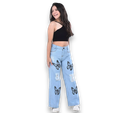 Jeans Estampada Wide Leg Juvenil