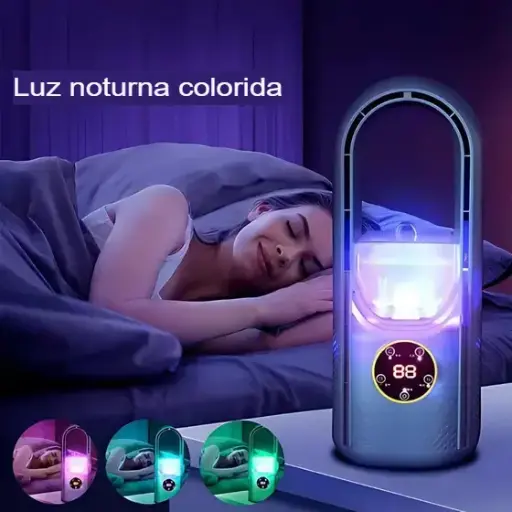 Ventilador de Mesa Sem Hélices Silencioso e Seguro para Toda Família