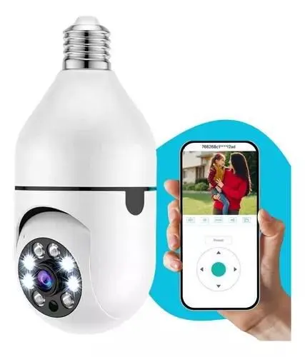 Kit Câmera Segurança 360 Infravermelho Sem Fio Wifi visão noturna microfone alto falante acesso remoto aplicativo